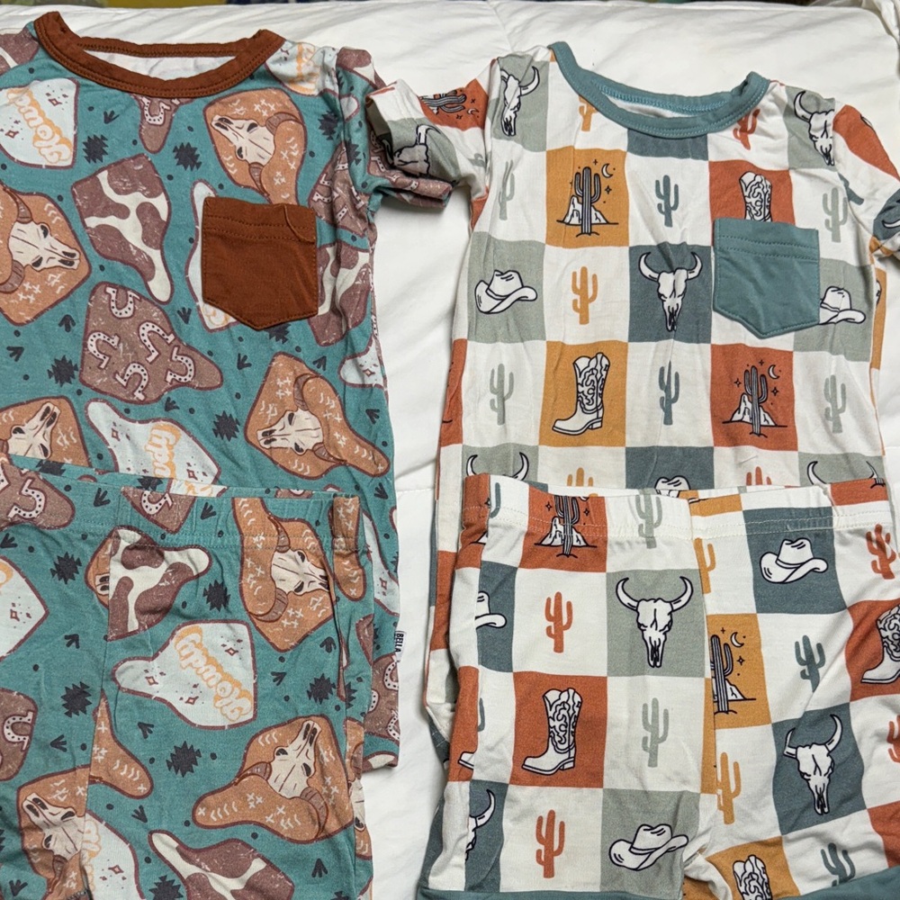 Western 2T Bamboo 2 Piece Short Sleeve Shorts Set